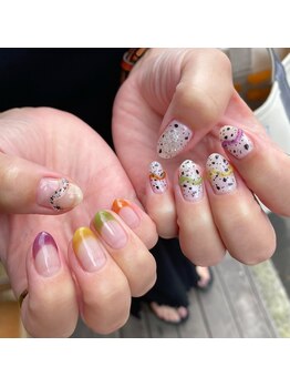 ネイルアルケー(Nail ARCHE)/カラフルフレンチ