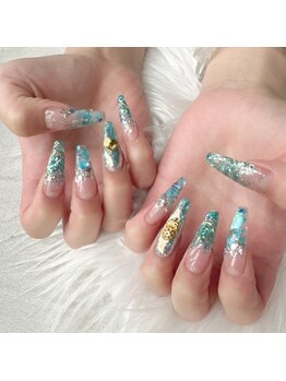 エミューネイル(EMU NAIL)/夏ネイル/シェル/ブルー