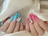 【チップスカルプ】カラーグラデーションネイル♪¥10980