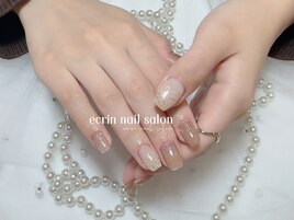 #韓国ネイル#ミラーリボンネイル