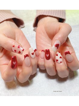 ミップチップ クップドクール アルム(mipccip×Coup de Coeur×Areum)/Valentine nail