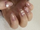 girly nail -ribbon×rose-
