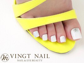 ホワイトネイル×パーツ フット