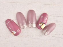ア ネイル(A nail)/くすみピンク☆シルバー