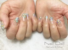 ネイルドール(Nail Doll)/星のホロとラメグラデネイル