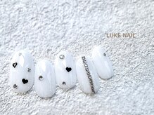 ルークネイル 恵比寿店(LUKE NAIL)/ホワイトハートネイル　冬春
