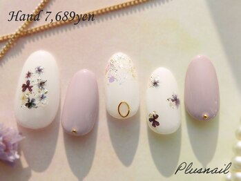 プラスネイル 自由が丘店(PLUS NAIL)/【2976】定額7,689円押し花