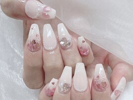 ハートグラデーションネイル