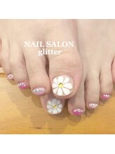 ネイルサロン グリッター(NAIL SALON glitter)/お花フットネイル