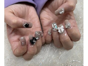 ネイルサロン ドレリッチ 心斎橋店(drerich)/リボンパーツと大きめストーン☆
