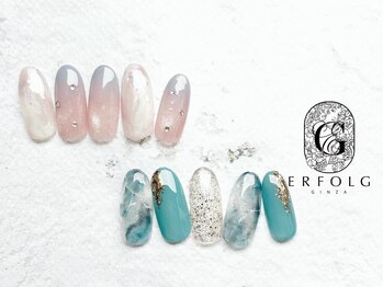 エアフォルク 銀座(ERFOLG)/ブルーのニュアンスネイル