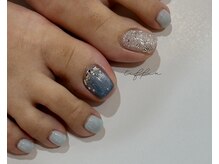 ネイルサロン ティフィン(tiffin)/～blue×silver　フットネイル～