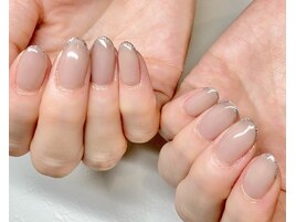 細フレンチネイル/夏ネイル