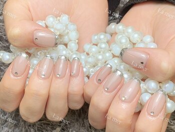 ラメール(La mer)/ガラスフレンチ+ストーン