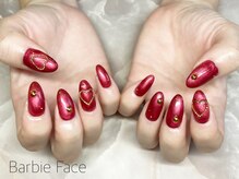 バービーフェイス 恵比寿(Barbie Face)/バレンタイン赤ネイル