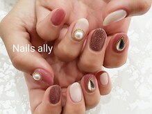 ネイルズアリー 立川店(Nails ally)/フラッシュネイル×パール