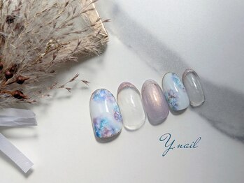 ワイネイル(Y.nail)/上品あじさいデザイン