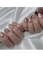 ハートネイル(Heart nail)/シンプル ブラウンマグフラ