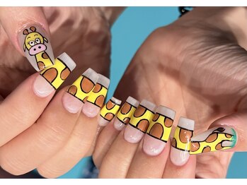 クレイジーネイルズアンドアイ(CRAZY NAIL'S&EYE)/【手描き】発想100点キリンさん