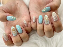 【木村】夏の大理石ネイル