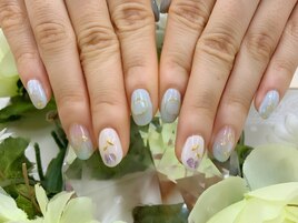 くすみブルー★ニュアンスネイル