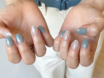 ネイルズ ララ(nails Lala)/くすみブルー。