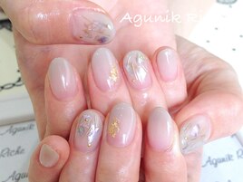 【グレージュネイル】
