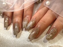 オーズネイル 天神本店(O's Nail)/Beige × Gold