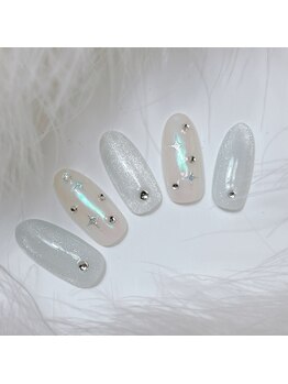純白キラキラネイル☆