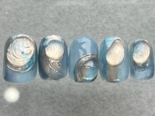 ネイルメゾン 天神店(NAIL MAISON)/ブルーニュアンス水滴夏￥7500