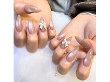 ララアンジュ(LaLa-Ange)/シンプルリボンネイル