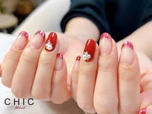 シックネイル(CHIC nail)/赤フレンチ