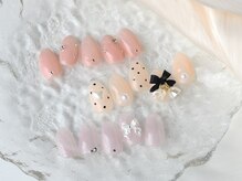ジェルネイル専門　WHITE NAIL 伊丹店【フィルイン/ニュアンス/マグネット】/定額アート/リボンネイル