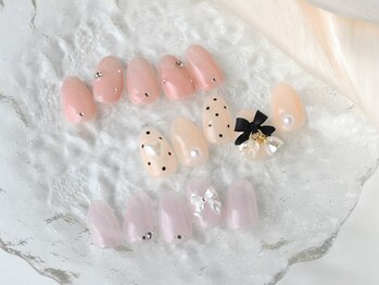 ジェルネイル専門　WHITE NAIL 伊丹店【フィルイン/ニュアンス/マグネット】/定額アート/リボンネイル