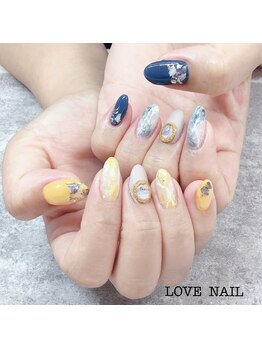 ラブネイル(LOVE NAIL)/大理石ネイル
