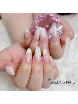 さりぃず ねぃる(SALLY’S NAIL)/ホワイトマーブル長さだしネイル