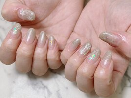 定額デザイン　雪の結晶ネイル