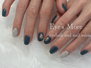 アイズモア 国立店(Eye's More)/深グリーン縁起色ネイル