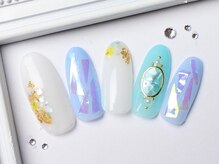 ネイルサロンフォーユー(for u)/シアー×押し花♪￥６９８０
