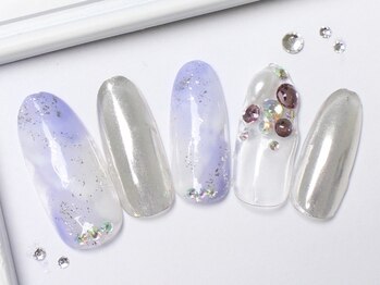 ネイルサロンフォーユー(for u)/ニュアンス×ミラー￥６９８０