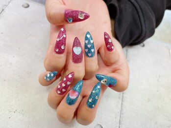 ロングハートネイル