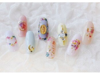 ネイリシャス(NAILICIOUS)/パステルフラワーネイル