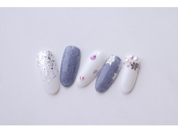 幻之花ネイル/雪の結晶アート