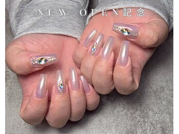 ハートネイル マーブルネイル