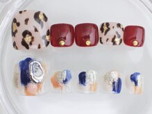 ネイルサロン あかねいろ/秋冬　レオパード　ニュアンス　