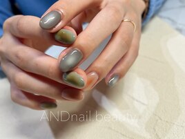 秋ネイル/チークネイル/藤沢