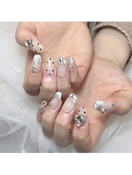 ケソン ネイル スタジオ(qeson nail studio)/フレンチガーリー定額デザイン♪