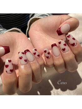 キュアーズ ネイル(CURES NAIL)/ハートとフレンチ