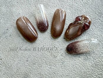 ネイルサロン バロック(Nail Salon BAROQUE)/秋のぷっくりリボンネイル