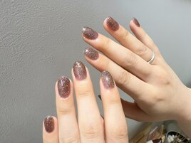 秋カラーモカフラッシュネイル